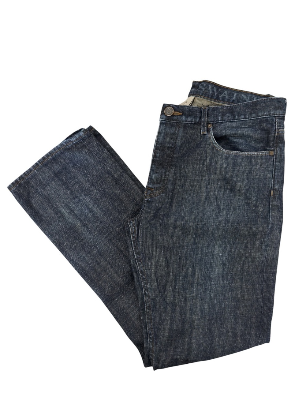 Burberry Brit Swaine Vintage Slim-Straight Leg Dark Blue Denim Jeans 34x32